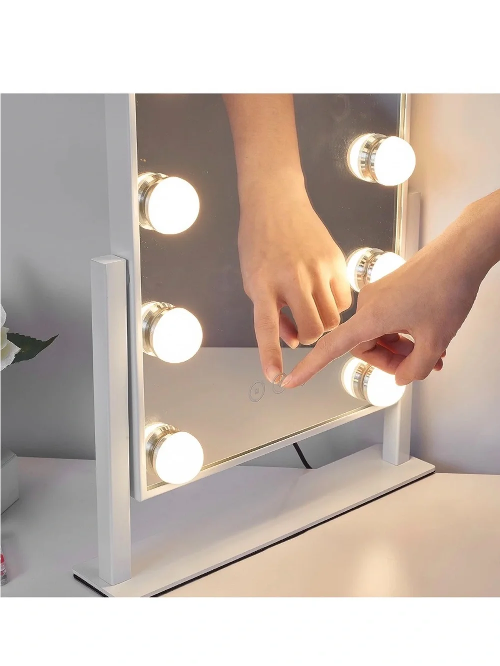 Lighted Vanity Mirror with 9 Dimmable Bulbs & 10X Magnification - New in Box